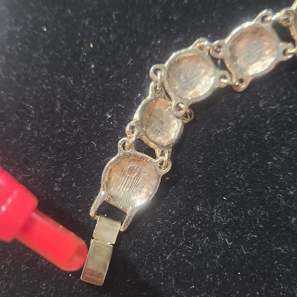 Multicolor Cabochon Jewelry lot Bracelet Brooch Gold Tone vintage - Picture 7 of 16